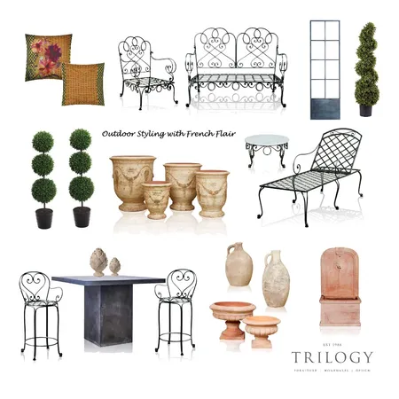Outdoor Styling with French Flair Interior Design Mood Board by Trilogy on Style Sourcebook