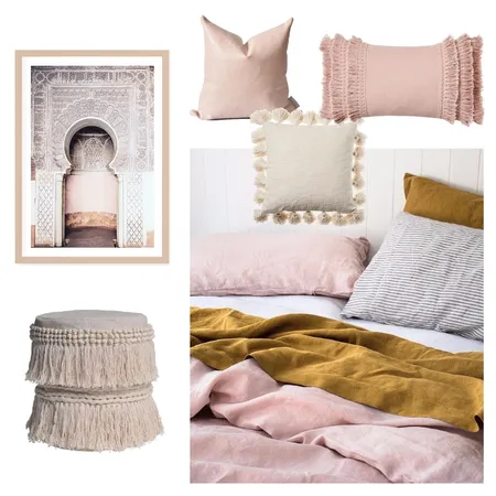 Bedroom: Pink + Mustard Interior Design Mood Board by Clarice & Co - Interiors on Style Sourcebook