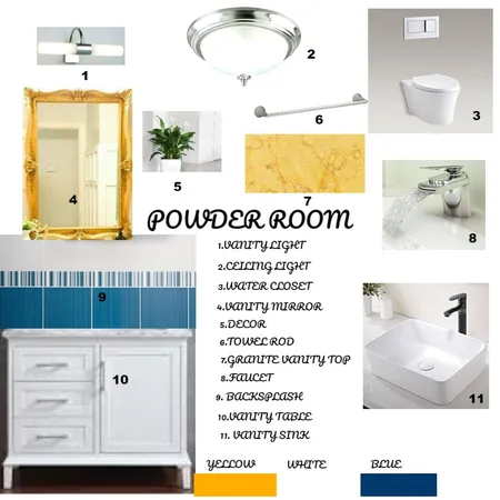 POWDER ROOM Interior Design Mood Board by snehal on Style Sourcebook