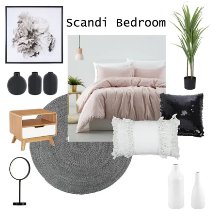 Scandi - Black, White &amp; Blush Bedroom Interior Design Mood Board by mariah.cooke on Style Sourcebook