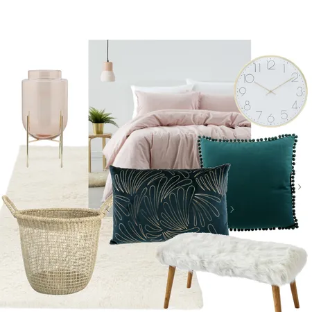 Green Velvet Bedroom Interior Design Mood Board by mariah.cooke on Style Sourcebook