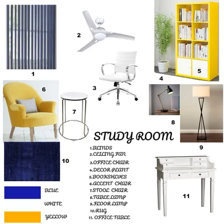 STUDY ROOM Interior Design Mood Board by snehal on Style Sourcebook