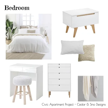 Civic Apartment Project - Minimalist Bedroom Interior Design Mood Board by Cedar &amp; Snø Interiors on Style Sourcebook