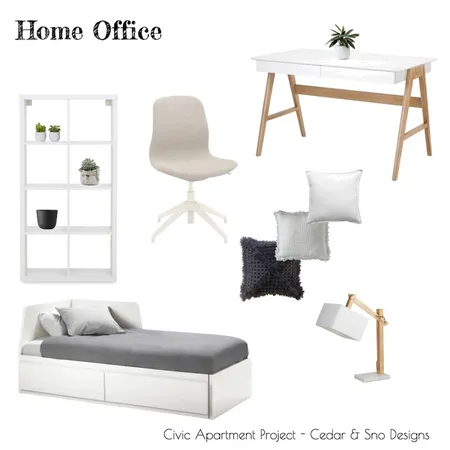 Civic Apartment Project - Minimalist Office Space Interior Design Mood Board by Cedar &amp; Snø Interiors on Style Sourcebook