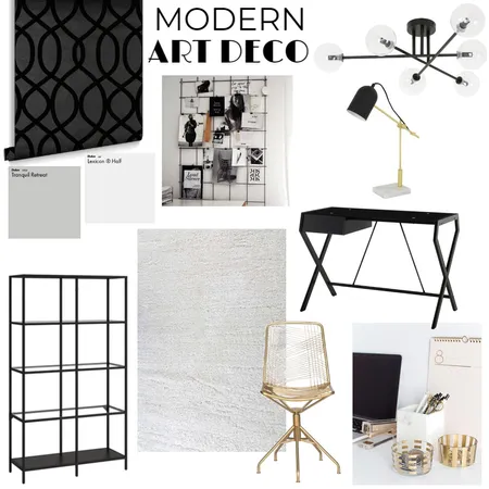 Modern Art Deco Home Office Interior Design Mood Board by Taylah O'Brien on Style Sourcebook