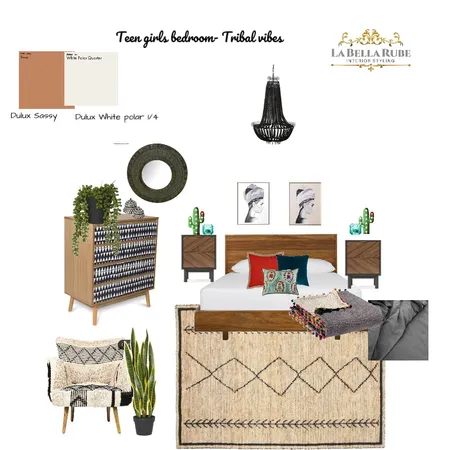 Teen Girls Bedroom - Tribal vibes Interior Design Mood Board by La Bella Rube Interior Styling on Style Sourcebook