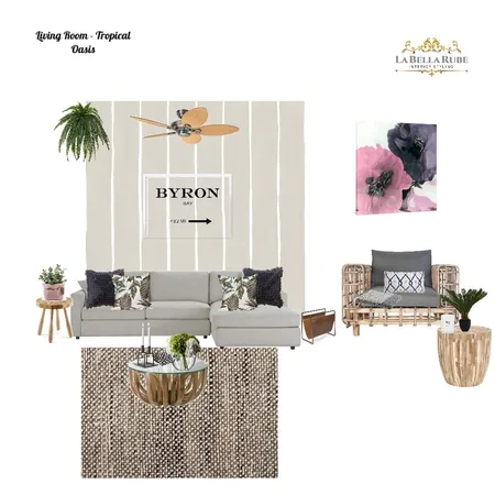 Living room tropical oasis Interior Design Mood Board by La Bella Rube Interior Styling on Style Sourcebook