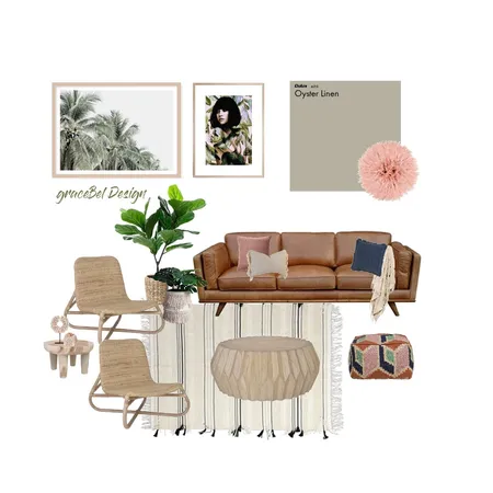 Boho Living Room Interior Design Mood Board by GRACE LANGLEY INTERIORS on Style Sourcebook
