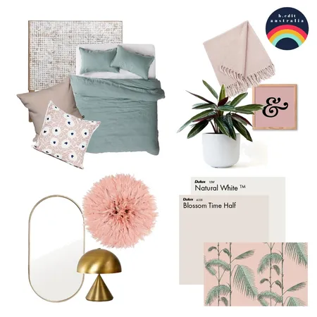 Blush + Sage Calming Bedroom Interior Design Mood Board by h.edit australia on Style Sourcebook