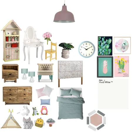girl's bedroom Interior Design Mood Board by emfischlin on Style Sourcebook