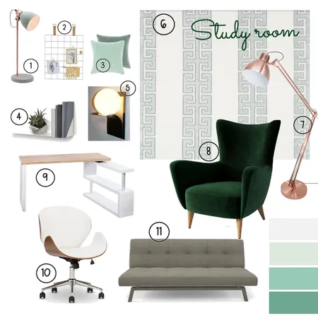 Study Interior Design Mood Board by Jing on Style Sourcebook