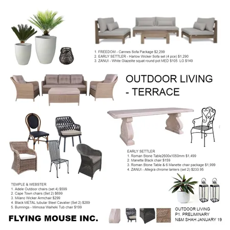 Outdoor Living -TERRACE Interior Design Mood Board by Flyingmouse inc on Style Sourcebook