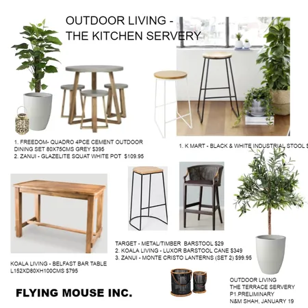 OUTDOOR KITCHEN Servery Interior Design Mood Board by Flyingmouse inc on Style Sourcebook