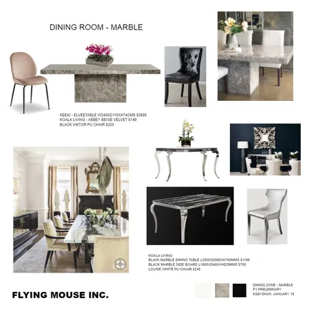 Dining zone -marble Interior Design Mood Board by Flyingmouse inc on Style Sourcebook