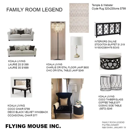 Family room legend Interior Design Mood Board by Flyingmouse inc on Style Sourcebook