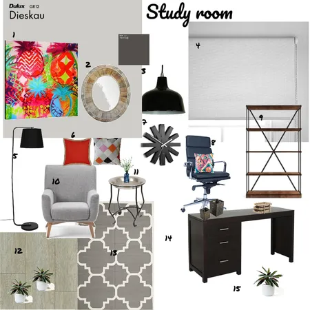 Study room Interior Design Mood Board by saba on Style Sourcebook
