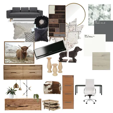 A modern living and study Interior Design Mood Board by ZAZA1011 on Style Sourcebook
