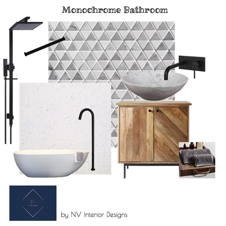 Monochrome Bathroom Interior Design Mood Board by NicoleVella on Style Sourcebook