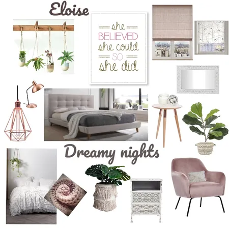 Eloise Bedroom Interior Design Mood Board by SandraSargent on Style Sourcebook