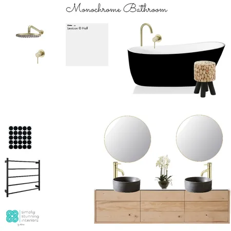Monochrome bathroom Interior Design Mood Board by Simply Stunning Interiors by Marie on Style Sourcebook