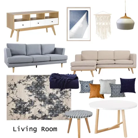 Living Room - Blue Natural Interior Design Mood Board by mariah.cooke on Style Sourcebook