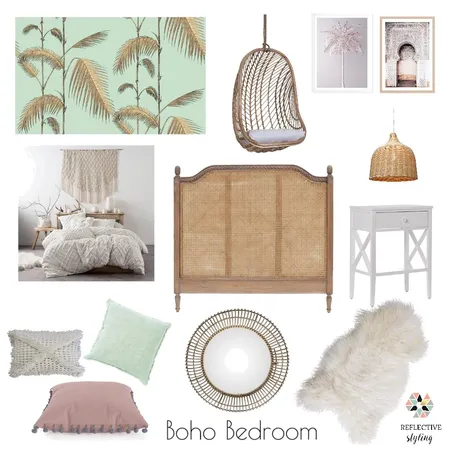 Boho Bedroom Interior Design Mood Board by Reflective Styling on Style Sourcebook