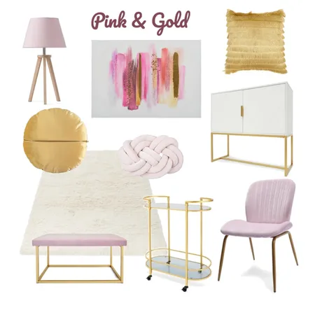 Pink &amp; Gold Accessories Interior Design Mood Board by mariah.cooke on Style Sourcebook