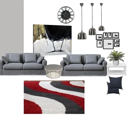 Gray Black &amp; White Loungeroom Interior Design Mood Board by MargoBavinton on Style Sourcebook