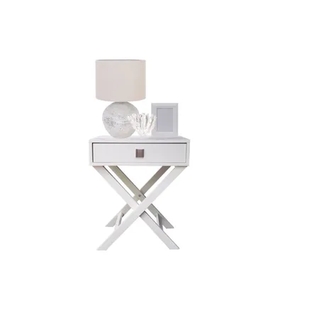 50 shades of white bedside table Interior Design Mood Board by clairetrigg on Style Sourcebook