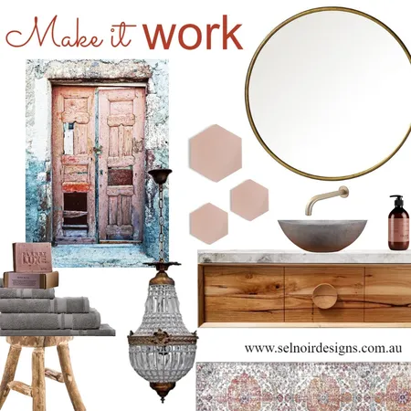 Rustic romantic ensuite Interior Design Mood Board by Sel Noir Designs  on Style Sourcebook