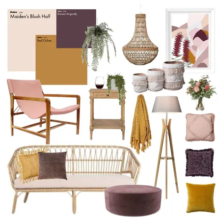 Mustard and Blush Interior Design Mood Board by Thediydecorator on Style Sourcebook