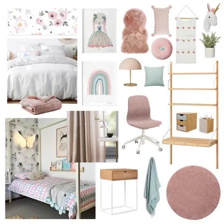 Karen Daughters Room Interior Design Mood Board by Thediydecorator on Style Sourcebook