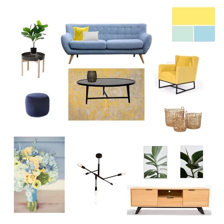 Living Room - light blue-yellow-green Interior Design Mood Board by shellyls on Style Sourcebook