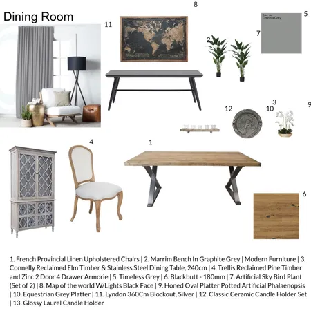 Monochromatic dining room Interior Design Mood Board by Veronikak. on Style Sourcebook