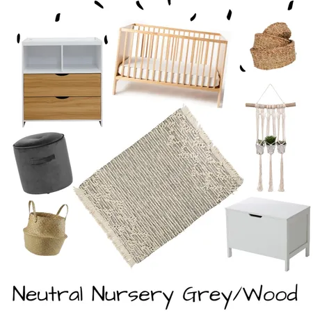 Neutral Nursery Grey / Wood Interior Design Mood Board by Stefanie Vincent on Style Sourcebook