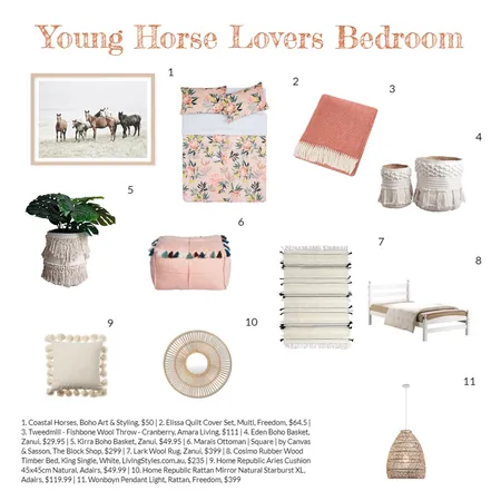 Tween Horse Lovers Bedroom_tags Interior Design Mood Board by h.edit australia on Style Sourcebook