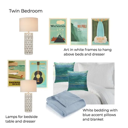 Poipu Palms #102 - Twin Bedroom Interior Design Mood Board by tkulhanek on Style Sourcebook