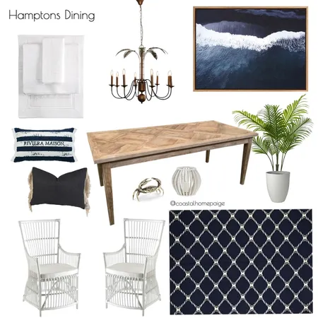 Coastal Hamptons Dining Room Interior Design Mood Board by CoastalHomePaige on Style Sourcebook