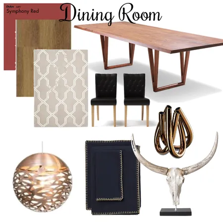 Dining Room Module 9 Interior Design Mood Board by Black Dahlia Interiors on Style Sourcebook