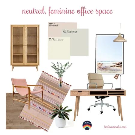 Neutral, feminine office space Interior Design Mood Board by h.edit australia on Style Sourcebook