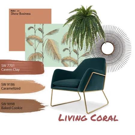 Living Coral Interior Design Mood Board by YoureSoVague on Style Sourcebook