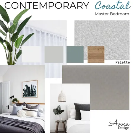 Coastal Master Bedroom Interior Design Mood Board by Avoca Design on Style Sourcebook