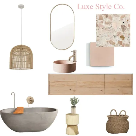 Blush Luxe Bathroom Interior Design Mood Board by Luxe Style Co. on Style Sourcebook