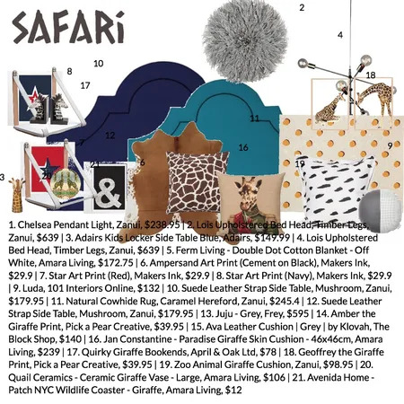 safari boys bedroom Interior Design Mood Board by GeorginaRahi on Style Sourcebook
