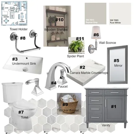 Bathroom M9 Interior Design Mood Board by JNorheim on Style Sourcebook