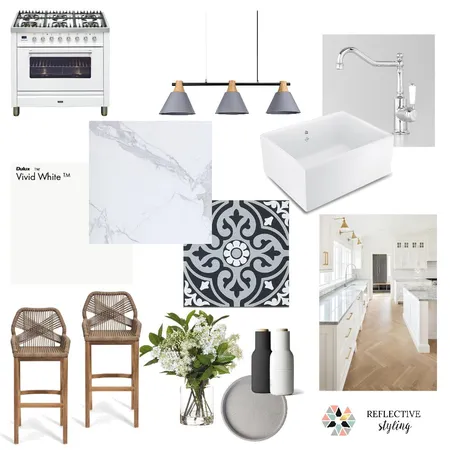 Shaker white Kitchen Interior Design Mood Board by Reflective Styling on Style Sourcebook