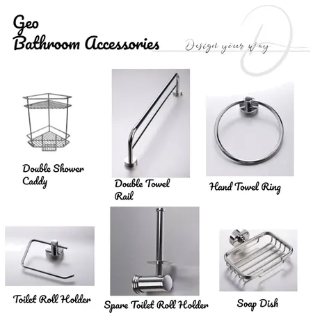 Geo Bathroom Accessories Interior Design Mood Board by Jules on Style Sourcebook