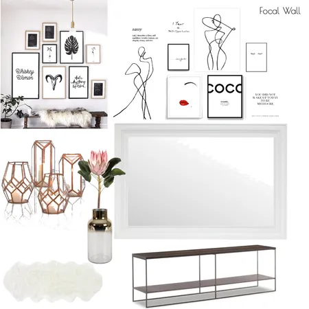 Black Fashion House - Focal Wall Final Interior Design Mood Board by Paballo on Style Sourcebook