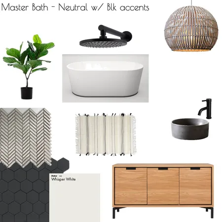 Bathroom - neutral w/ black accents Interior Design Mood Board by c_escobar1982 on Style Sourcebook