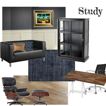 Study (Navy) Interior Design Mood Board by aphraell on Style Sourcebook